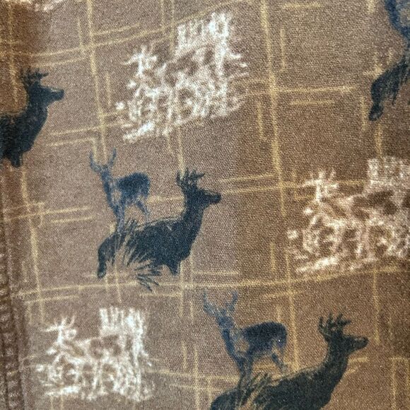 Woolrich flannel XL long sleeved chocolate brown black print - Picture 2 of 6